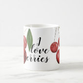 Leuke Kersen Waterverf Handgeschilderd Monogrammed Koffiemok (Center)