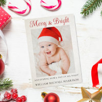 Leuke Kerst Baby Geboorte Aankondiging Fotokaart