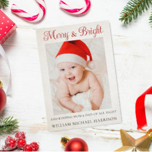 Leuke Kerst Baby Geboorte Aankondiging Fotokaart