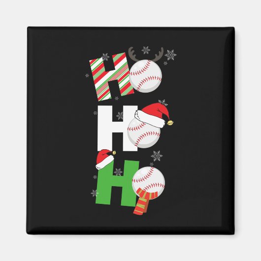 Leuke Kerst Baseball Pyjama Speler Bijpassende The Magneet (Voorkant)