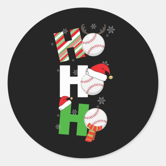 Leuke Kerst Baseball Pyjama Speler Bijpassende The Ronde Sticker (Voorkant)