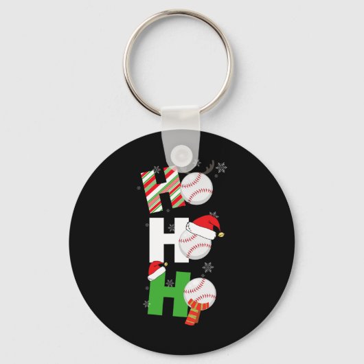 Leuke Kerst Baseball Pyjama Speler Bijpassende The Sleutelhanger (Voorkant)