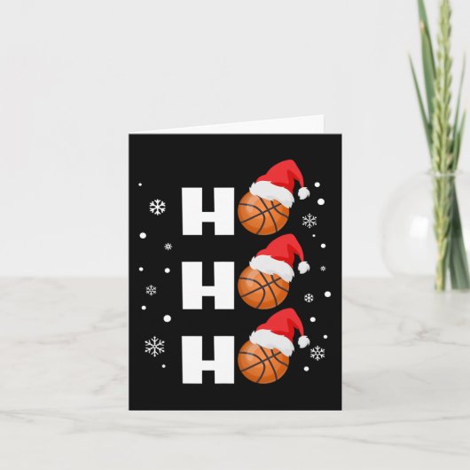 Leuke kerst basketbalspeler Ho Ho Ho Sport Fa Kaart (Voorkant)