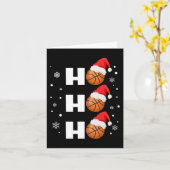 Leuke kerst basketbalspeler Ho Ho Ho Sport Fa Kaart (Gele Bloem)