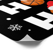 Leuke kerst basketbalspeler Ho Ho Ho Sport Fa Poster (Hoek)