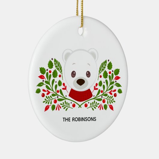 Leuke Kerst Beer Foto Keramisch Ornament (Rechts)