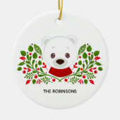 Leuke Kerst Beer Foto Keramisch Ornament (Voorkant)