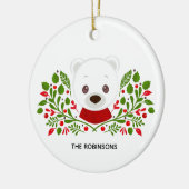 Leuke Kerst Beer Foto Keramisch Ornament (Links)
