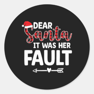 Leuke kerst bijpassende koppels zijn haar pyjama ronde sticker