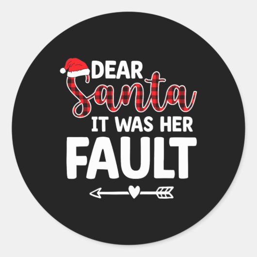 Leuke kerst bijpassende koppels zijn haar pyjama ronde sticker (Voorkant)