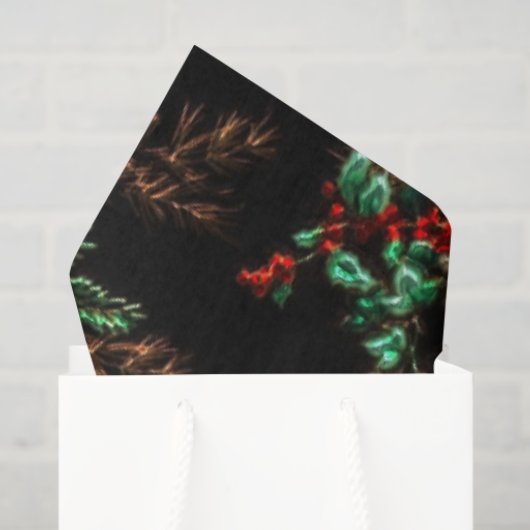 Leuke Kerst Bloempatroon Weefselpapier Tissuepapier (Cadeauzakje)