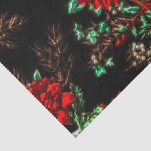 Leuke Kerst Bloempatroon Weefselpapier Tissuepapier (Detail)