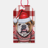 Leuke kerst Bulldog voor Hondenliefhebbers Cadeaulabel (Voorkant)