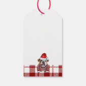 Leuke kerst Bulldog voor Hondenliefhebbers Cadeaulabel (Achterkant)