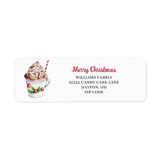 Leuke kerst cacao etiket (Voorkant)