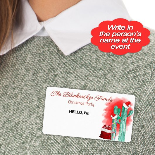 Leuke kerst cactus papier label naam tag