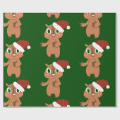 Leuke kerst Capybara Santa Claus Cadeaupapier (Vlak)