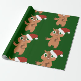 Leuke kerst Capybara Santa Claus Cadeaupapier