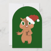 Leuke kerst Capybara Santa Claus Kaart (Voorkant)
