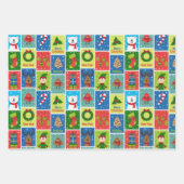 Leuke kerst Cartoon Afbeeldingen Inpakpapier Vel (Voorkant 2)