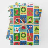 Leuke kerst Cartoon Afbeeldingen Inpakpapier Vel (In situ)