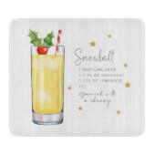 Leuke kerst cocktail sneeuwbal recept Waterverf Snijplank (Voorkant)