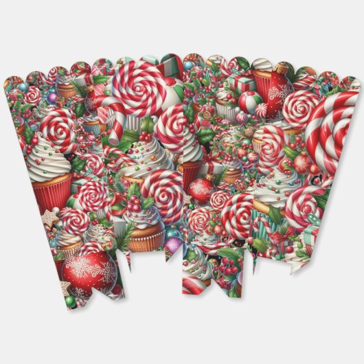 Leuke kerst cupcakes rode streep stokken bedankdoosjes (Ongevouwen)