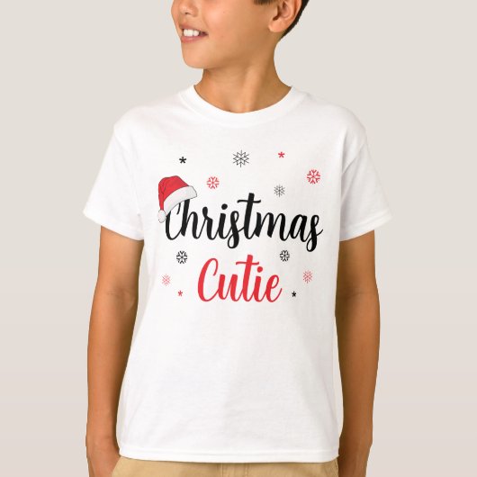 Leuke Kerst Cutie Santa Hat T-shirt (Voorkant)