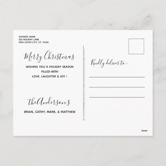 Leuke kerst dieren hond kat puppy kitten feestdagenkaart (Achterkant)