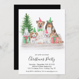 Leuke kerst dieren hond kat puppy kitten party kaart