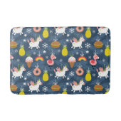 Leuke Kerst Eenhoorns en Flamingo's Patroon Badmat (Voorkant)