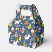 Leuke Kerst Eenhoorns en Flamingo's Patroon Bedankdoosjes (Voorkant Zijde)