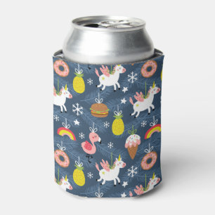 Leuke Kerst Eenhoorns en Flamingo's Patroon Blikjeskoeler