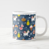 Leuke Kerst Eenhoorns en Flamingo's Patroon Grote Koffiekop (Rechts)