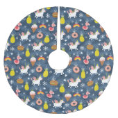 Leuke Kerst Eenhoorns en Flamingo's Patroon Kerstboom Rok (Voorkant)