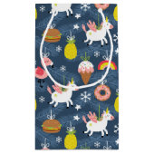 Leuke Kerst Eenhoorns en Flamingo's Patroon Klein Cadeauzakje (Achterkant)