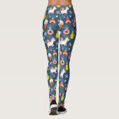 Leuke Kerst Eenhoorns en Flamingo's Patroon Leggings (Achterkant)