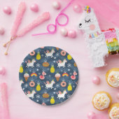 Leuke Kerst Eenhoorns en Flamingo's Patroon Papieren Bordje (Feest)