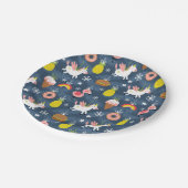 Leuke Kerst Eenhoorns en Flamingo's Patroon Papieren Bordje (Gekanteld)