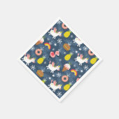 Leuke Kerst Eenhoorns en Flamingo's Patroon Servet (Hoek)