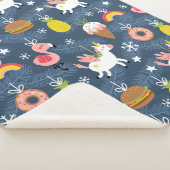 Leuke Kerst Eenhoorns en Flamingo's Patroon Sherpa Deken (3/4)