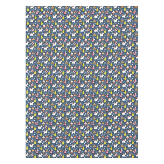 Leuke Kerst Eenhoorns en Flamingo's Patroon Tafelkleed (Voorkant)