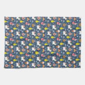 Leuke Kerst Eenhoorns en Flamingo's Patroon Theedoek (Horizontaal)