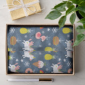 Leuke Kerst Eenhoorns en Flamingo's Patroon Tissuepapier (Geschenk)