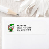 Leuke kerst elf vakantie grillige Cartoon Etiket (Insitu)