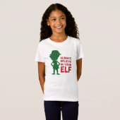 Leuke kerst elf vakantie thema grappige woordspeli t-shirt (Voorkant volledig)