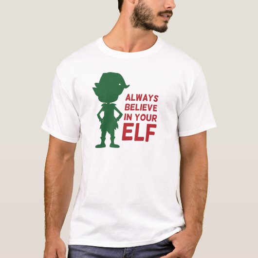 Leuke kerst elf vakantie thema grappige woordspeli t-shirt (Voorkant)