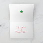 Leuke Kerst Elfen & Rood Wit Gestreept Kaart (Binnen)