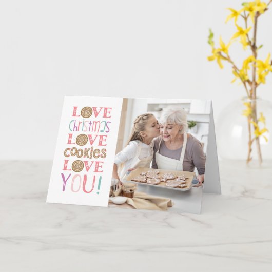 Leuke kerst familie foto kaart (Gele Bloem)