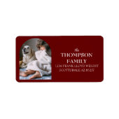 Leuke Kerst Familie Foto Retouradres Mailing Etiket (Voorkant)